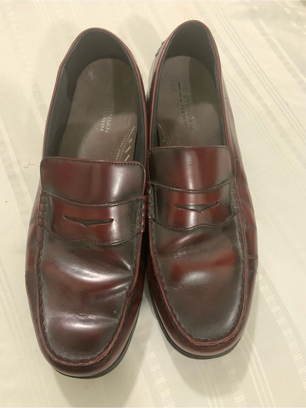Bostonian Men's Wine/Burgundy Leather Penny Loafers